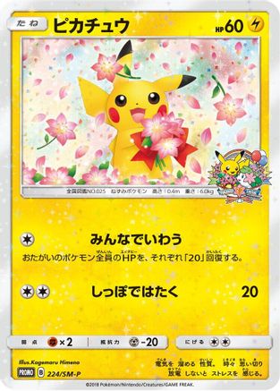 Pikachu - 224/SM-P (Japanese)  224/SM-P - [SMP Sun  Moon Promos] - Trinity Hobby