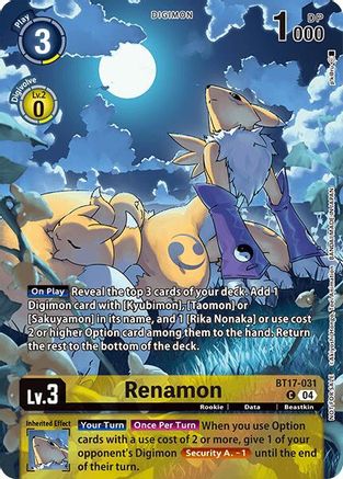 Renamon [BT17-031] (Legend Pack 2024 Box Topper) [Chain of Liberation] - Trinity Hobby