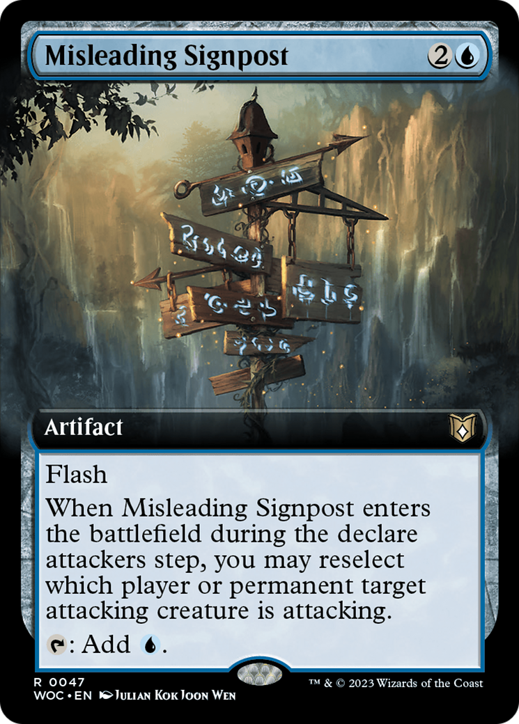Misleading Signpost (Extended Art) [Wilds of Eldraine Commander] - Trinity Hobby