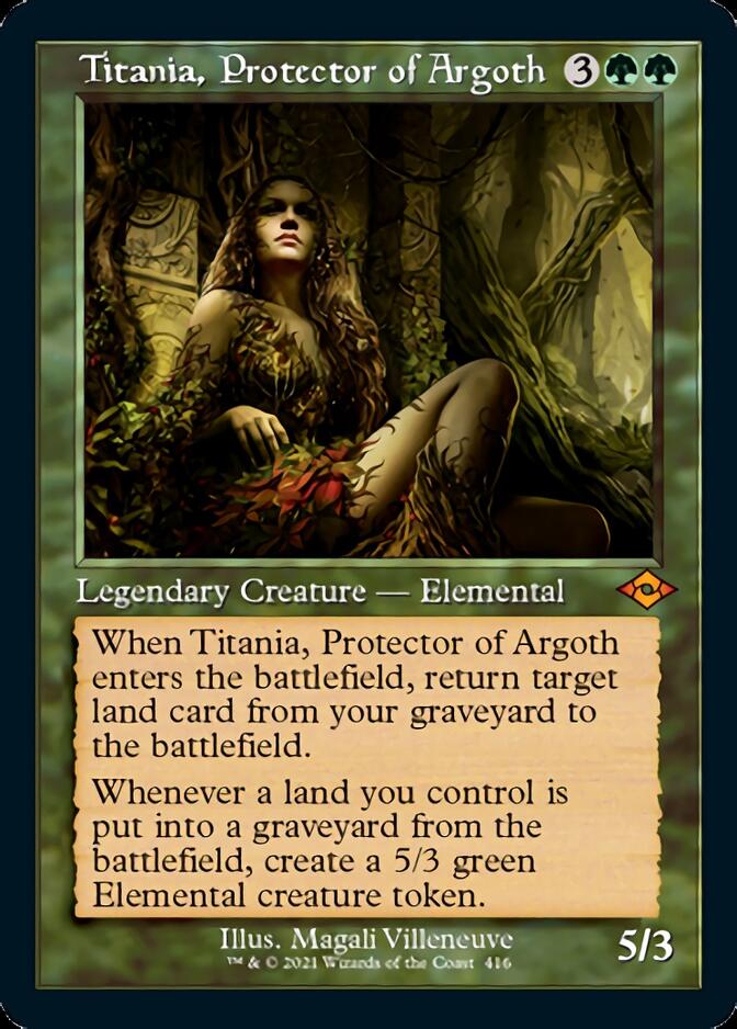 Titania, Protector of Argoth (Retro Foil Etched) [Modern Horizons 2] - Trinity Hobby