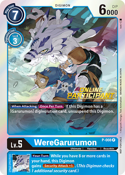 WereGarurumon [P-008] (Online Regional - Participant) [Promotional Cards] - Trinity Hobby
