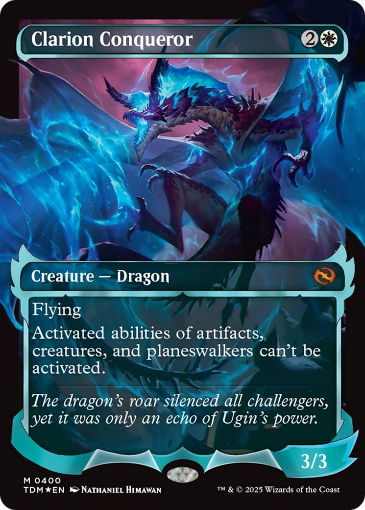 Clarion Conqueror  [Foil]  (TDM-400) - [Tarkir: Dragonstorm]: (Showcase) (Borderless) - Trinity Hobby