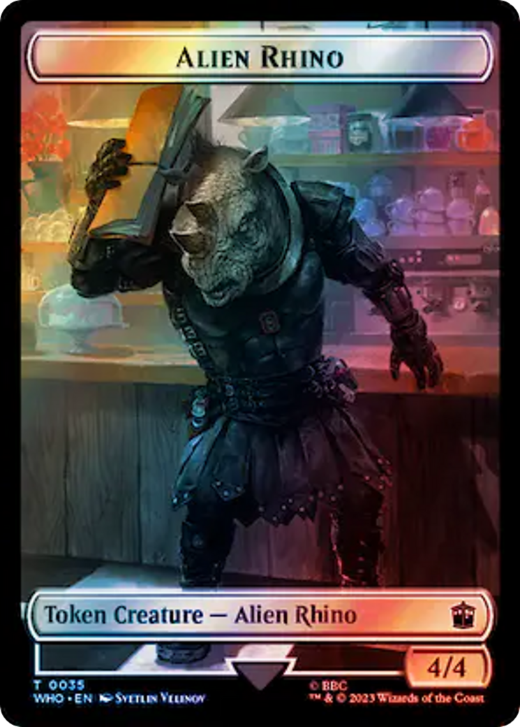Alien Rhino // Food (0059) Double-Sided Token (Surge Foil) [Doctor Who Tokens] - Trinity Hobby