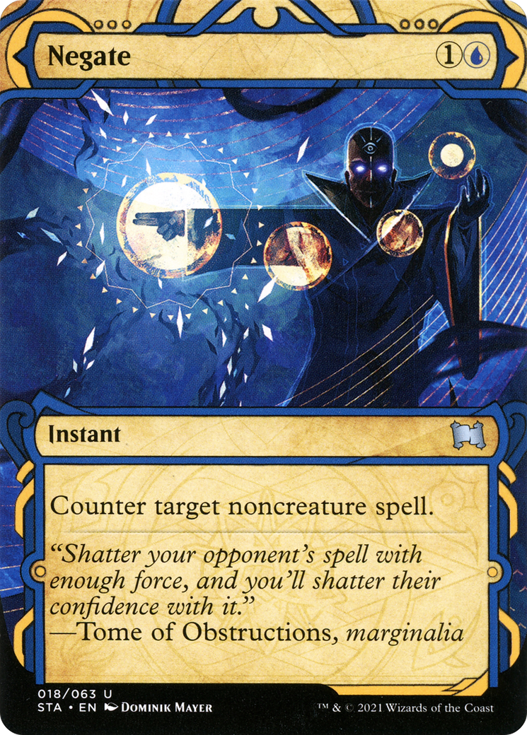 Negate [Etched Foil]  (STA-018) - [Strixhaven Mystical Archive]: (Showcase) (Borderless) - Trinity Hobby