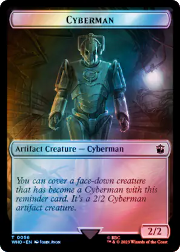 Soldier // Cyberman Double-Sided Token (Surge Foil) [Doctor Who Tokens] - Trinity Hobby