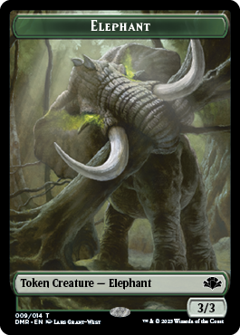 Elephant // Marit Lage Double-Sided Token [Dominaria Remastered Tokens] - Trinity Hobby
