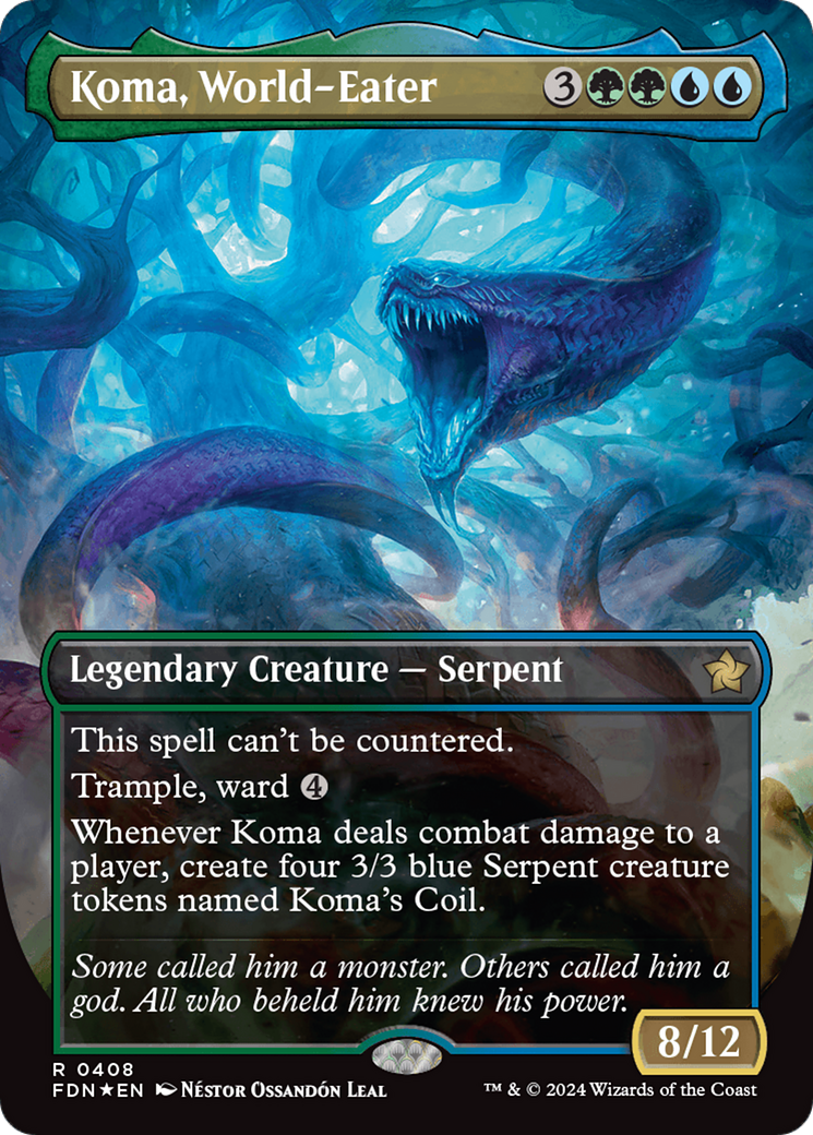 Koma, World-Eater (Borderless) (Mana Foil) [Foundations] - Trinity Hobby