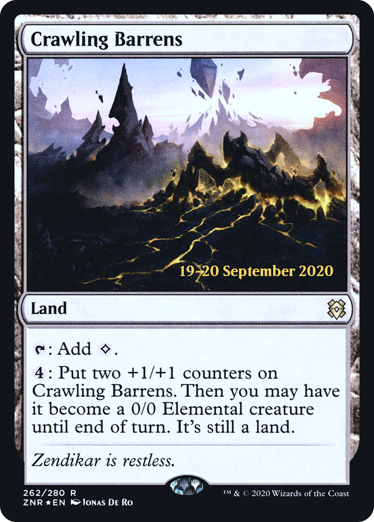 Crawling Barrens [Zendikar Rising Prerelease Promos] - Trinity Hobby