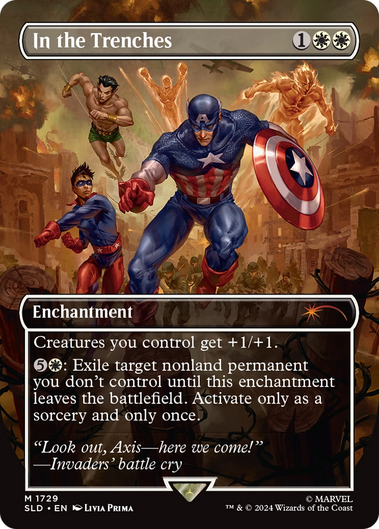 In the Trenches  [Foil]  (SLD-1729) - [Secret Lair Drop] (Borderless) - Trinity Hobby