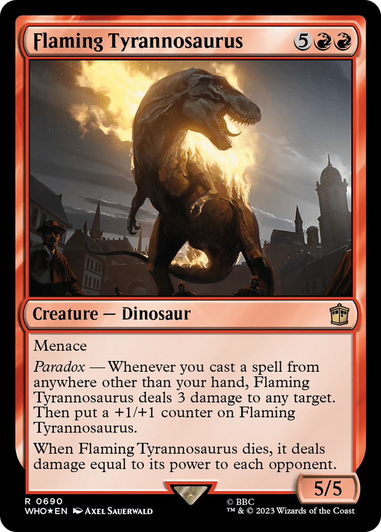 Flaming Tyrannosaurus (Surge Foil) [Doctor Who] - Trinity Hobby