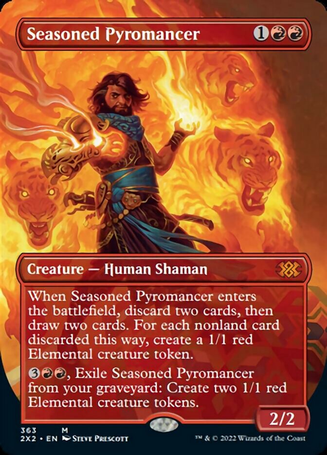 Seasoned Pyromancer (Borderless Alternate Art) [Double Masters 2022] - Trinity Hobby