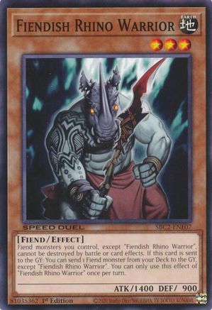 Fiendish Rhino Warrior [SBC2-ENE07] Common - Trinity Hobby