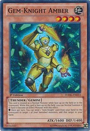 Gem-Knight Amber [HA06-EN033] Super Rare - Trinity Hobby
