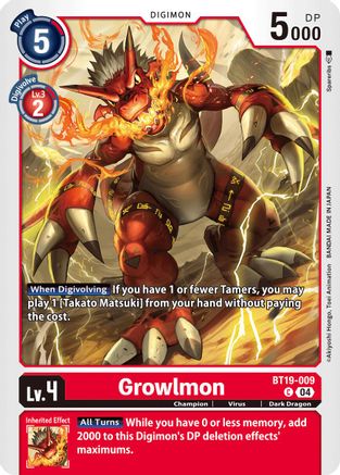 Growlmon [BT19-009] [Release Special Booster Ver.2.5] - Trinity Hobby