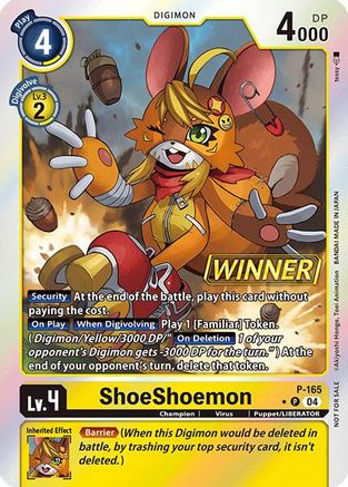 ShoeShoemon [P-165] (Store Tournament 2025 Vo.1 Winner Pack) [Promotional Cards] - Trinity Hobby