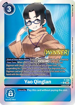 Yao Qinglan [P-168] (Store Tournament 2025 Vo.1 Winner Pack) [Promotional Cards] - Trinity Hobby