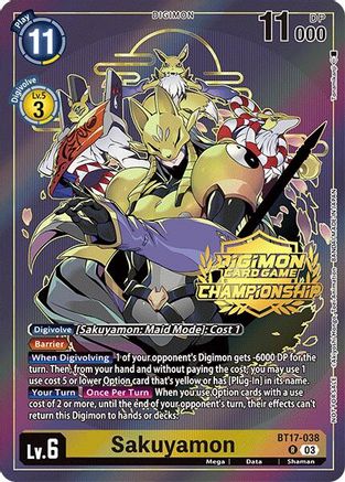 Sakuyamon [BT17-038] (Championship 2024 Gold Stamp Card Set) [Secret Crisis] - Trinity Hobby