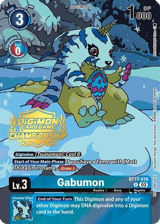 Gabumon [BT17-019] (Championship 2024 Tamers Pack) [Secret Crisis]