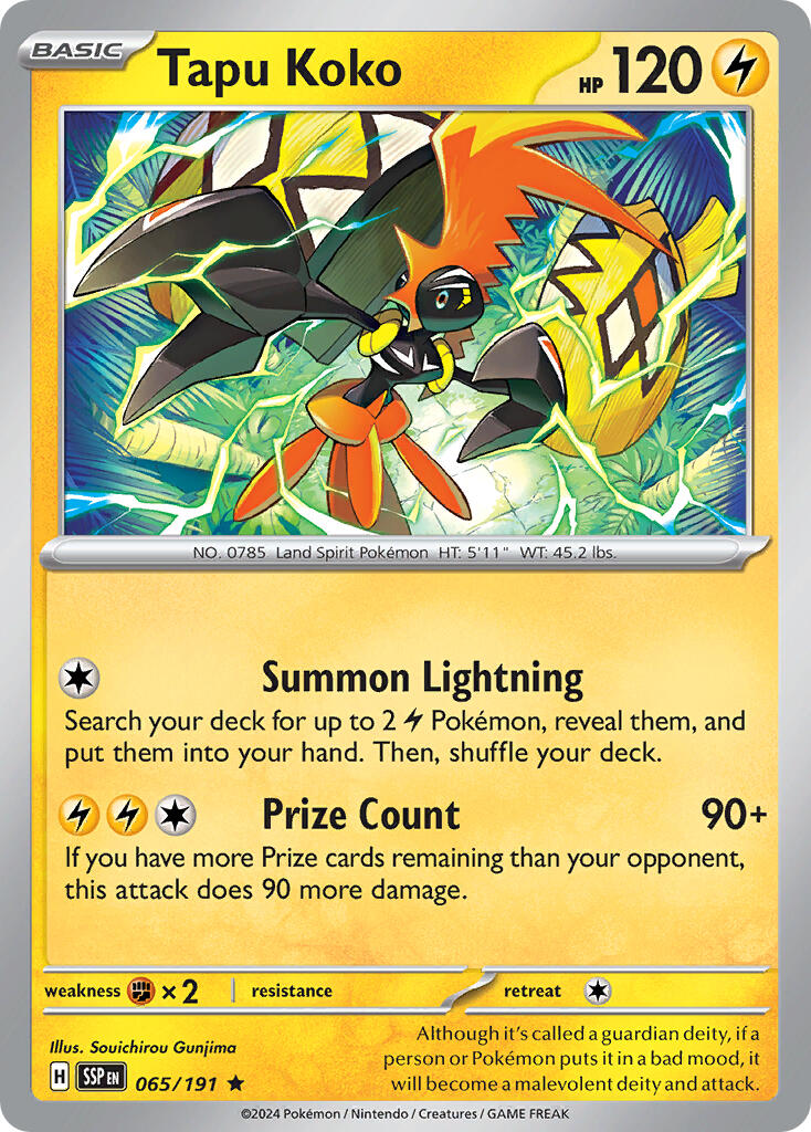 Tapu Koko (065/191) (Theme Deck Exclusive) [Scarlet & Violet: Surging Sparks] - Trinity Hobby