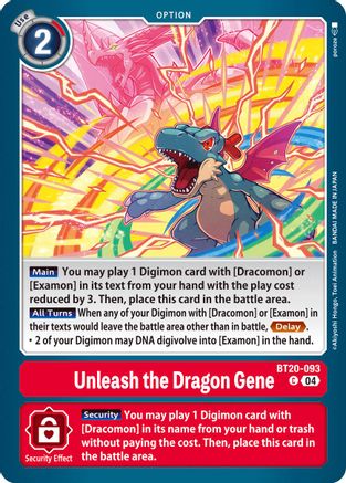 Unleash the Dragon Gene [BT20-093] [Release Special Booster Ver.2.5] - Trinity Hobby