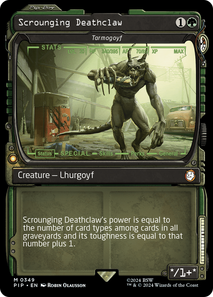 Scrounging Deathclaw - Tarmogoyf (Showcase) [Fallout] - Trinity Hobby