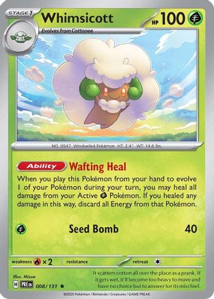 Whimsicott (008/131) [Scarlet & Violet: Prismatic Evolutions] - Trinity Hobby