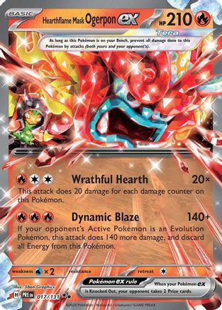 Hearthflame Mask Ogerpon ex (017/131) [Scarlet & Violet: Prismatic Evolutions] - Trinity Hobby