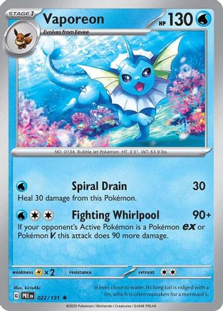 Vaporeon (022/131) [Scarlet & Violet: Prismatic Evolutions] - Trinity Hobby