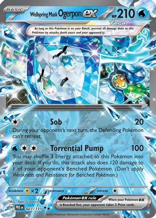Wellspring Mask Ogerpon ex (027/131) [Scarlet & Violet: Prismatic Evolutions] - Trinity Hobby