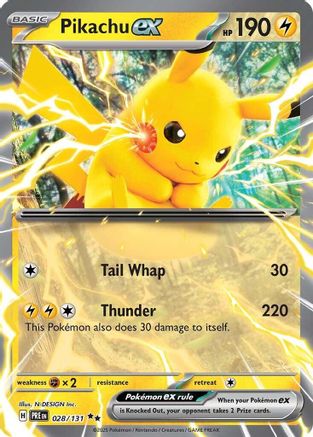 Pikachu ex (028/131) [Scarlet & Violet: Prismatic Evolutions] - Trinity Hobby