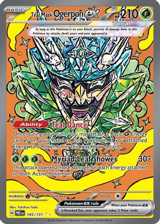 Teal Mask Ogerpon ex (145/131) [Scarlet & Violet: Prismatic Evolutions] - Trinity Hobby