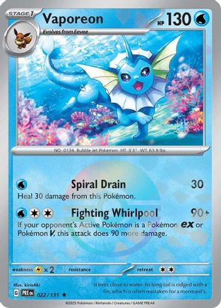 Vaporeon (022/131) (Poke Ball Pattern) [Scarlet & Violet: Prismatic Evolutions] - Trinity Hobby