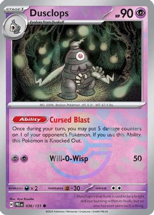 Dusclops (036/131) (Poke Ball Pattern) [Scarlet & Violet: Prismatic Evolutions] - Trinity Hobby