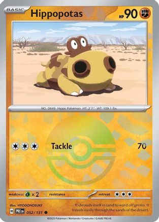 Hippopotas (052/131) (Poke Ball Pattern) [Scarlet & Violet: Prismatic Evolutions] - Trinity Hobby
