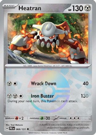 Heatran (068/131) (Poke Ball Pattern) [Scarlet & Violet: Prismatic Evolutions] - Trinity Hobby