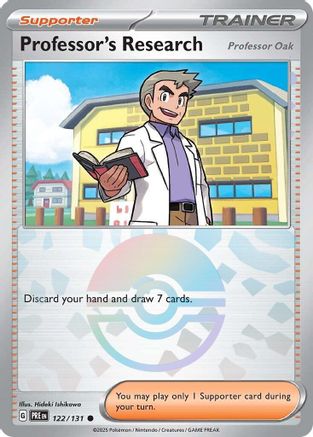 Professor's Research (122/131) [Professor Oak] (Poke Ball Pattern) [Scarlet & Violet: Prismatic Evolutions] - Trinity Hobby