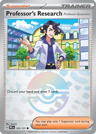 Professor's Research (125/131) [Professor Sycamore] (Poke Ball Pattern) [Scarlet & Violet: Prismatic Evolutions] - Trinity Hobby