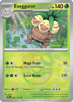 Exeggutor (002/131) (Master Ball Pattern) [Scarlet & Violet: Prismatic Evolutions] - Trinity Hobby