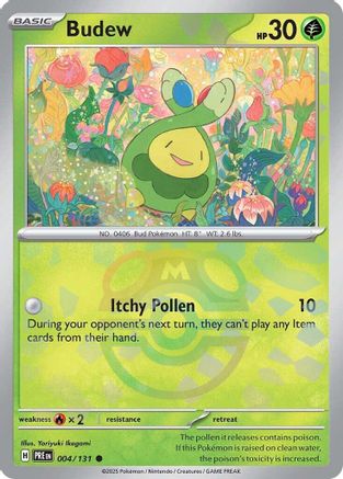 Budew (004/131) (Master Ball Pattern) [Scarlet & Violet: Prismatic Evolutions] - Trinity Hobby