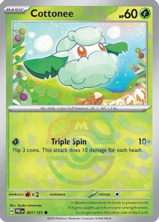 Cottonee (007/131) (Master Ball Pattern) [Scarlet & Violet: Prismatic Evolutions] - Trinity Hobby
