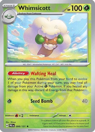 Whimsicott (008/131) (Master Ball Pattern) [Scarlet & Violet: Prismatic Evolutions] - Trinity Hobby