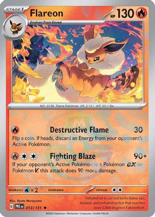 Flareon (013/131) (Master Ball Pattern) [Scarlet & Violet: Prismatic Evolutions] - Trinity Hobby