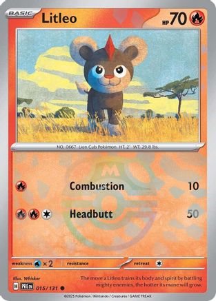 Litleo (015/131) (Master Ball Pattern) [Scarlet & Violet: Prismatic Evolutions] - Trinity Hobby