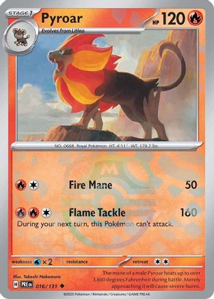 Pyroar (016/131) (Master Ball Pattern) [Scarlet & Violet: Prismatic Evolutions] - Trinity Hobby