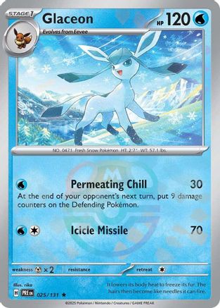 Glaceon (025/131) (Master Ball Pattern) [Scarlet & Violet: Prismatic Evolutions] - Trinity Hobby