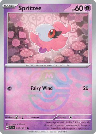 Spritzee (038/131) (Master Ball Pattern) [Scarlet & Violet: Prismatic Evolutions] - Trinity Hobby