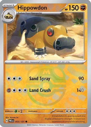 Hippowdon (053/131) (Master Ball Pattern) [Scarlet & Violet: Prismatic Evolutions] - Trinity Hobby