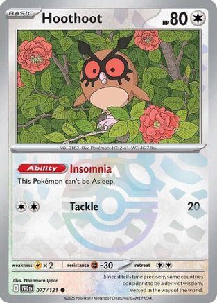 Hoothoot (077/131) (Master Ball Pattern) [Scarlet & Violet: Prismatic Evolutions] - Trinity Hobby