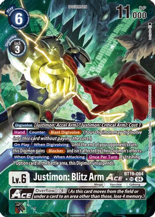 Justimon: Blitz Arm ACE [BT19-064] (Alternate Art) [Release Special Booster Ver.2.5] - Trinity Hobby