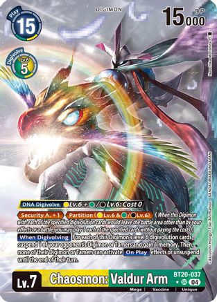 Chaosmon: Valdur Arm [BT20-037] (Alternate Art) [Release Special Booster Ver.2.5] - Trinity Hobby